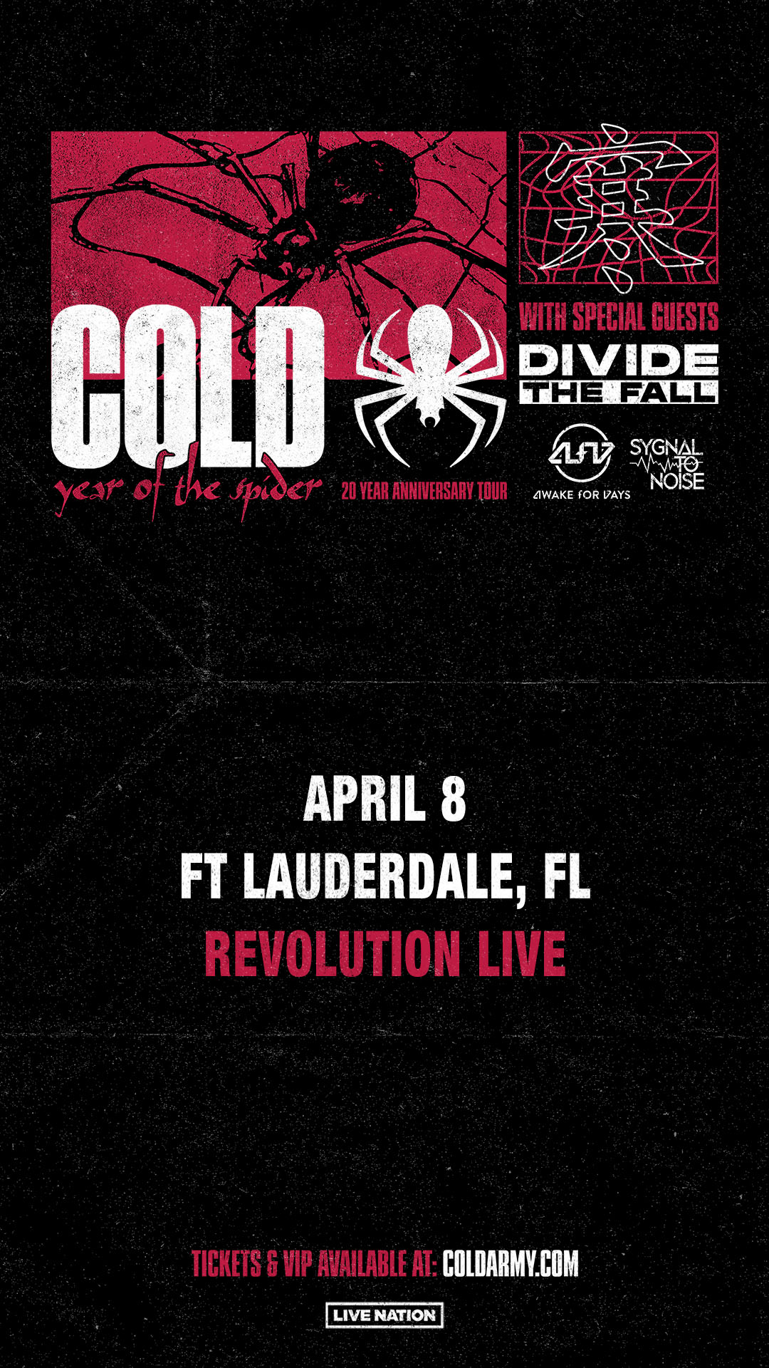 COLD band Tickets Fort Lauderdale 2023 Story