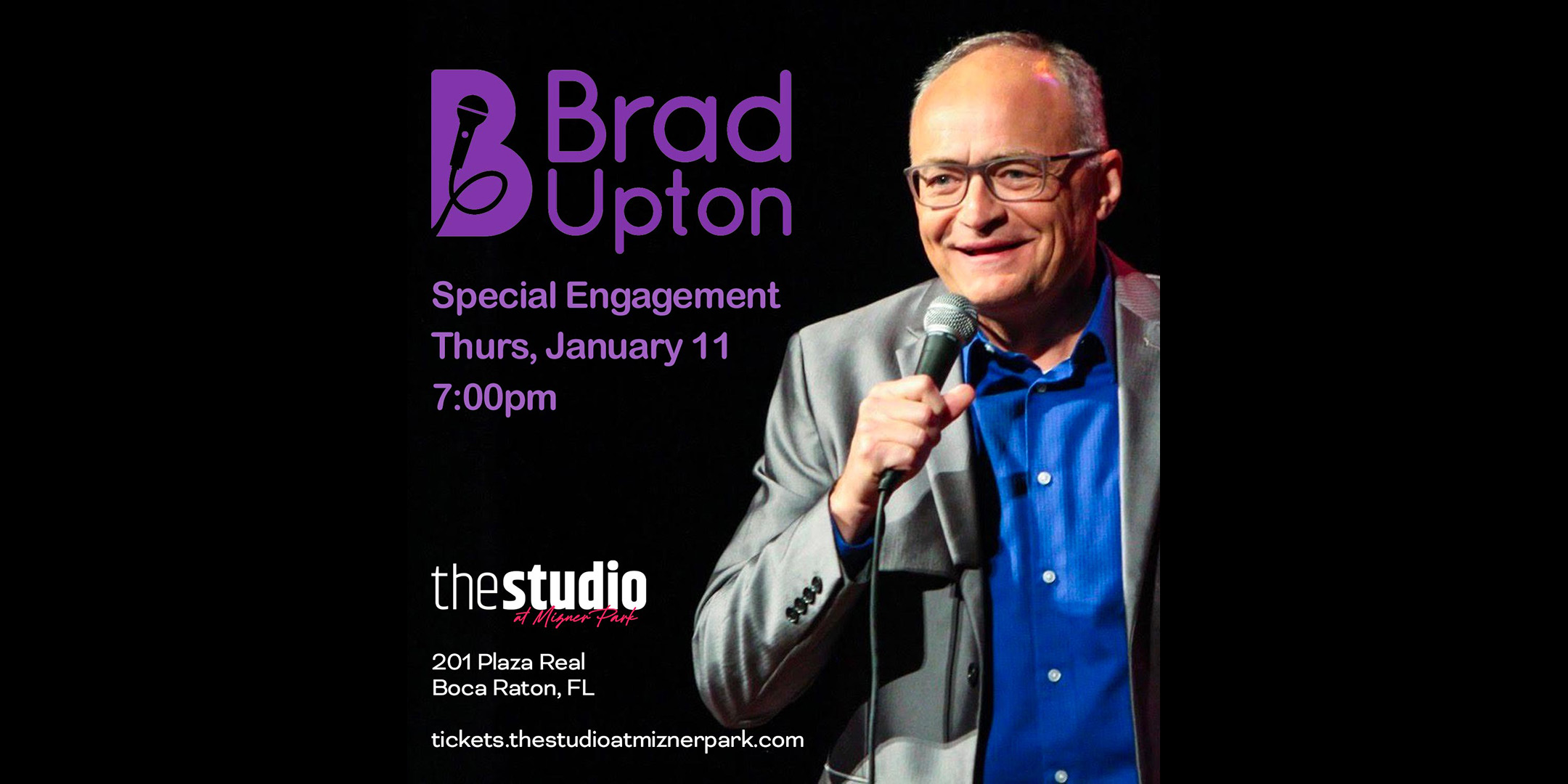 GIVEAWAY — Brad Upton at The Studio at Mizner Park in Boca Raton (Jan 11, 2024