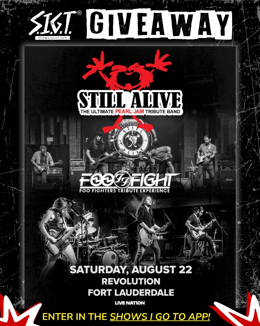 Still Alive Pearl Jam Tribute Fort Lauderdale 2026 ticket giveaway by Shows I Go To